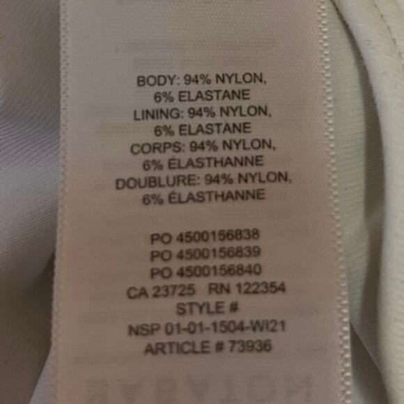 Aritzia Babaton White Long Sleeve Stretch Square Neck Bodysuit Top Size S - Picture 4 of 4